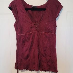 Le chateau burgundy sequins top